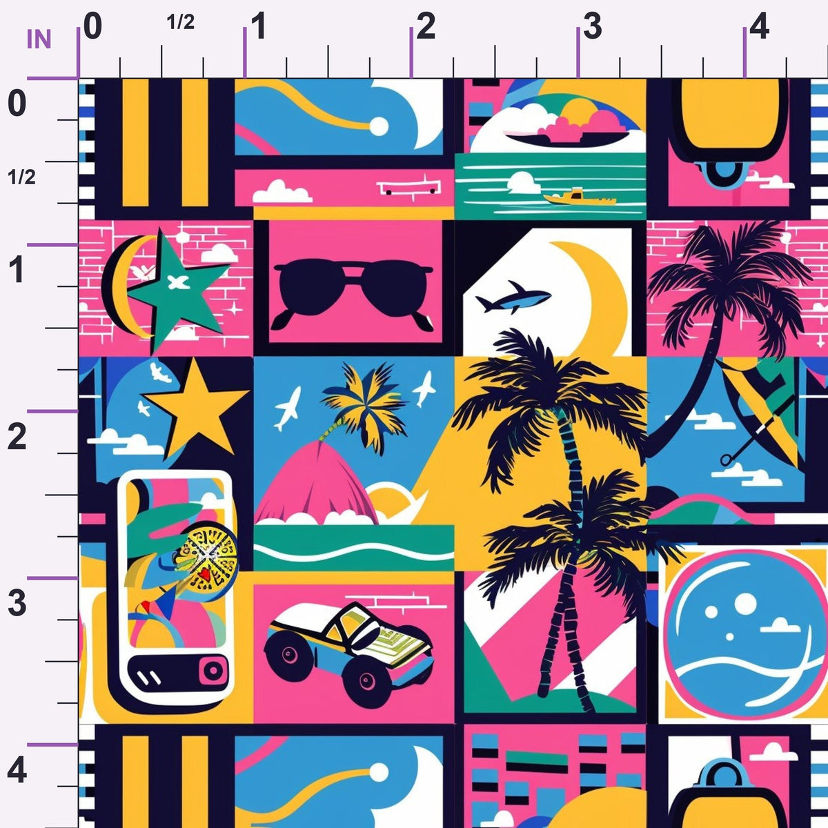 Neon Getaway Pattern 13 Minky Fabric