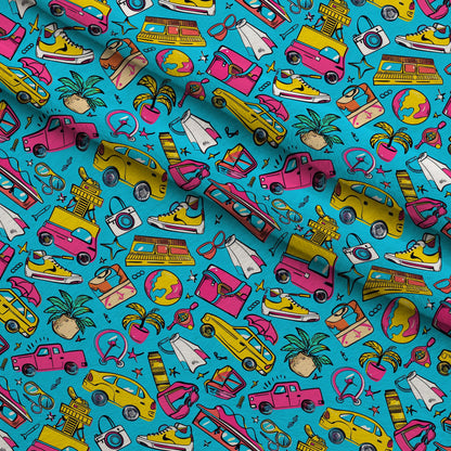 Neon Getaway Pattern 14 Minky Fabric