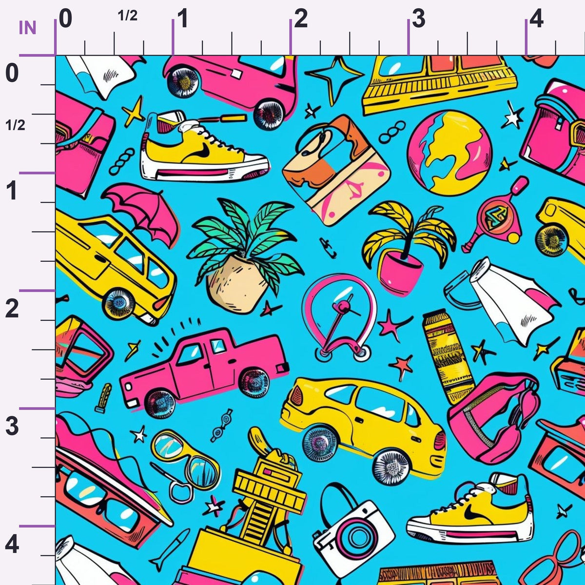 Neon Getaway Pattern 14 Minky Fabric