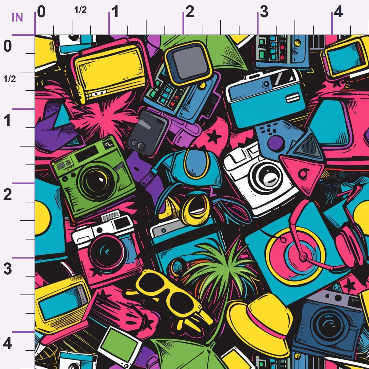 Neon Getaway Pattern 15 Minky Fabric