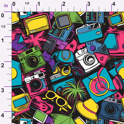 Neon Getaway Pattern 15 Minky Fabric