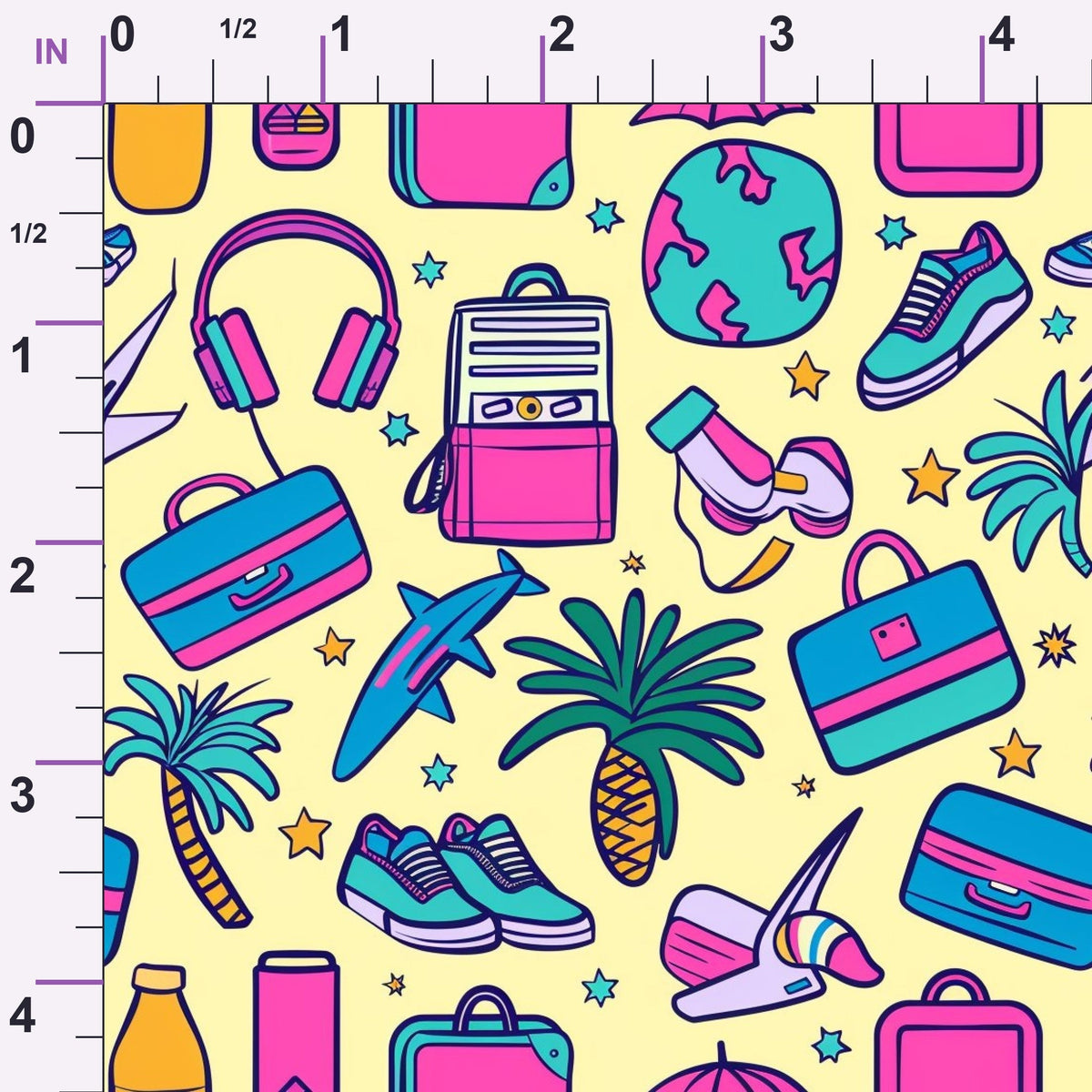 Neon Getaway Pattern 2 Minky Fabric