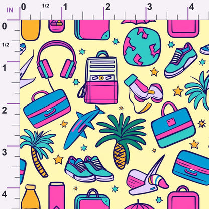 Neon Getaway Pattern 2 Minky Fabric