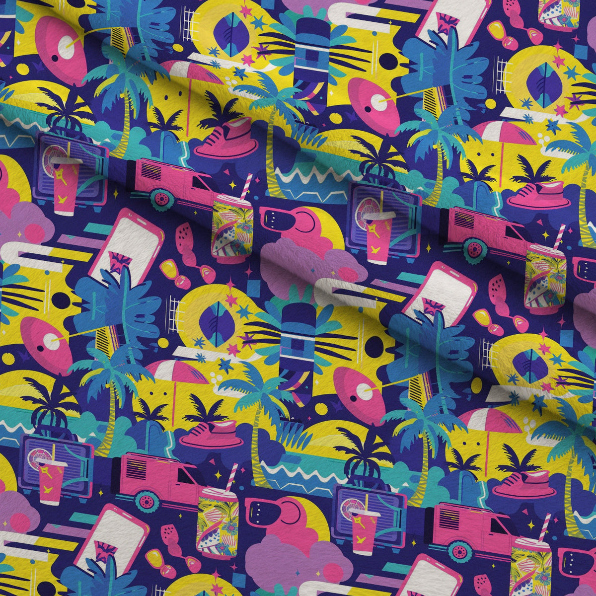 Neon Getaway Pattern 3 Minky Fabric