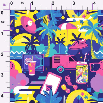Neon Getaway Pattern 3 Minky Fabric