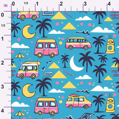 Neon Getaway Pattern 5 Minky Fabric