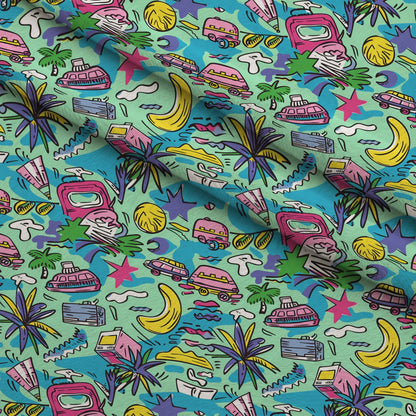 Neon Getaway Pattern 6 Minky Fabric