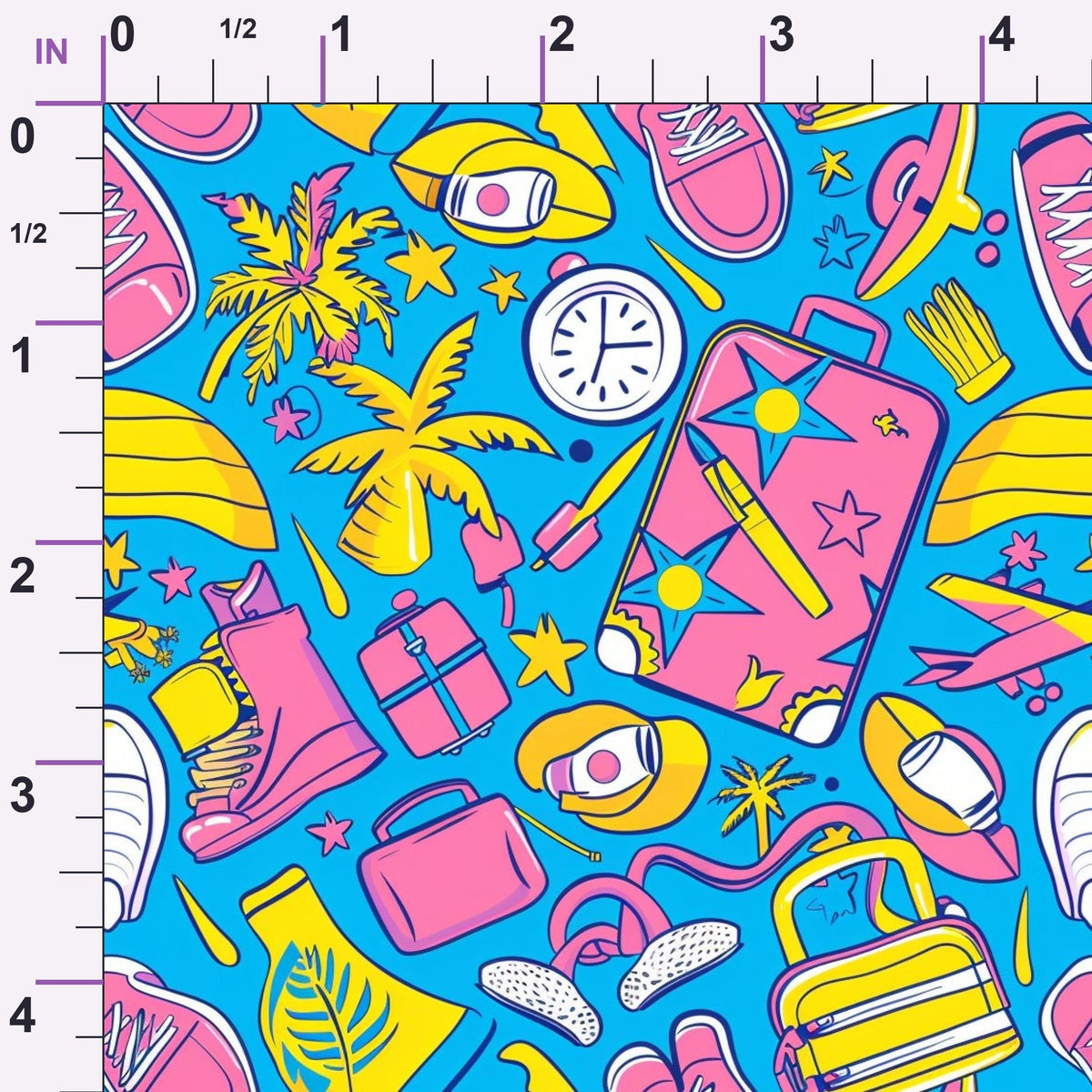 Neon Getaway Pattern 8 Minky Fabric