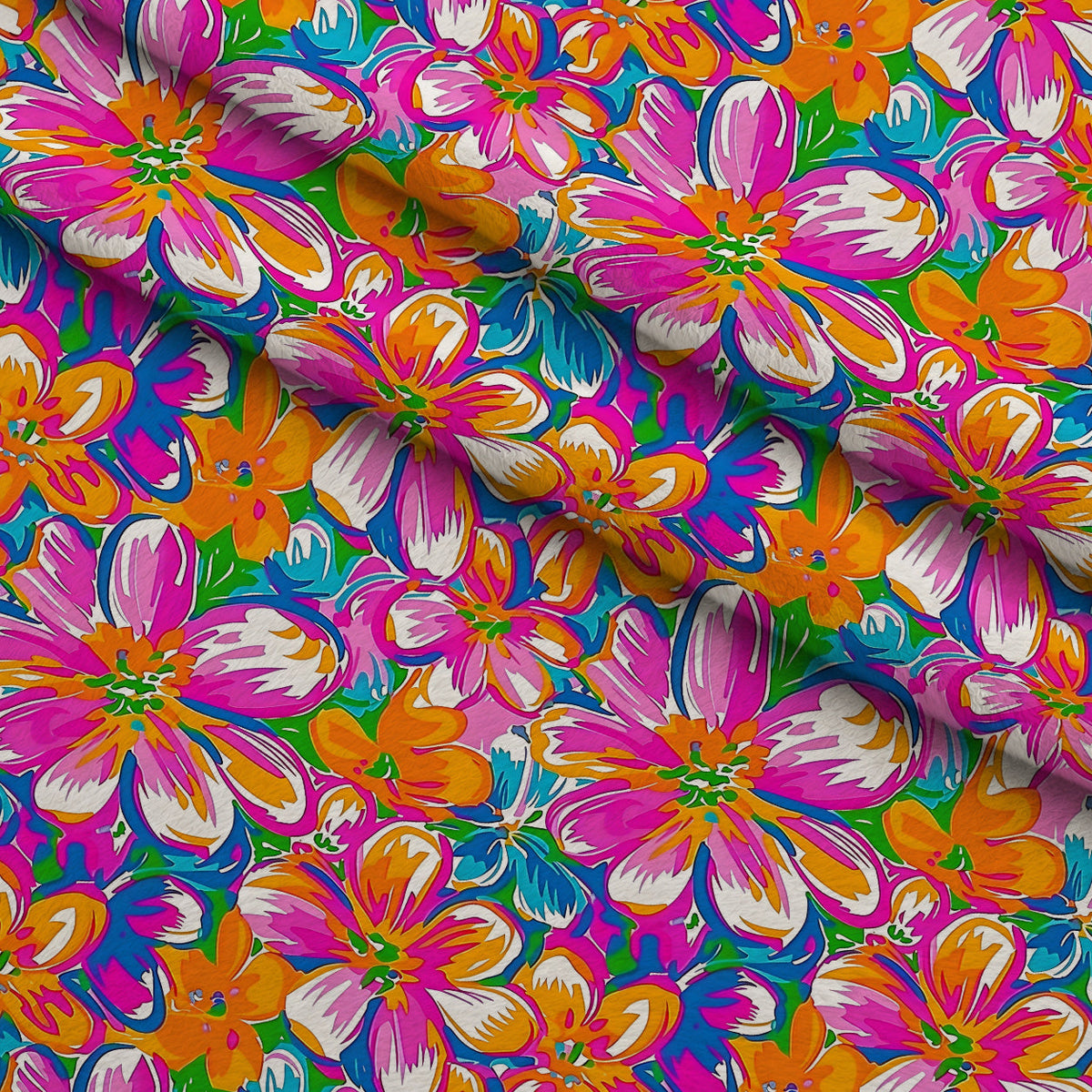 Neon Petal Pop Pattern 1 Minky Fabric