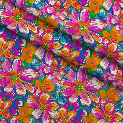 Neon Petal Pop Pattern 1 Minky Fabric