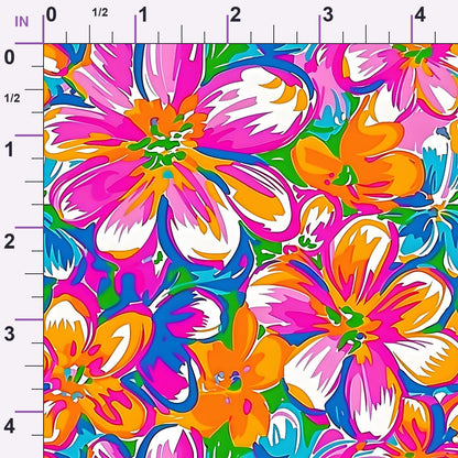 Neon Petal Pop Pattern 1 Minky Fabric