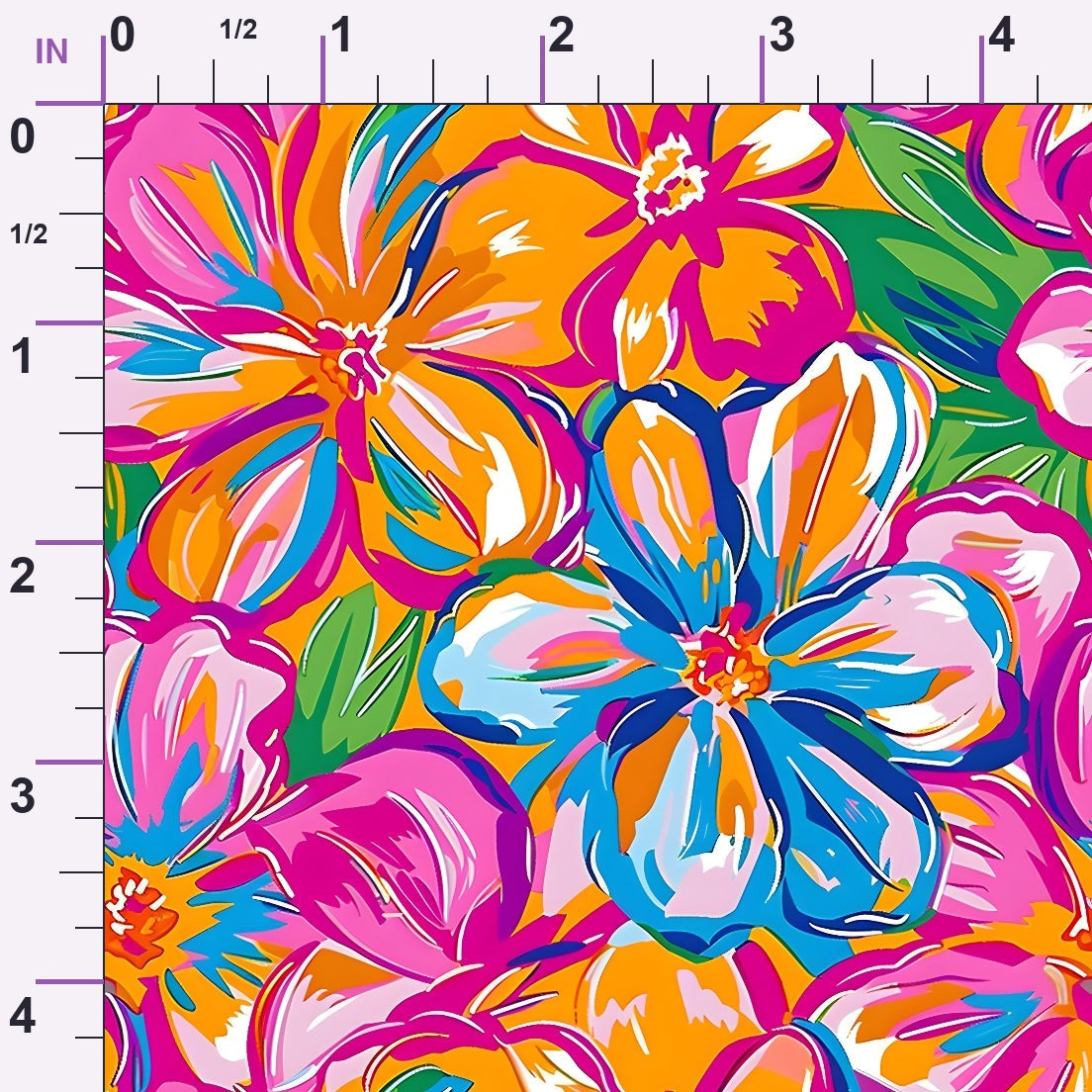 Neon Petal Pop Pattern 12 Minky Fabric