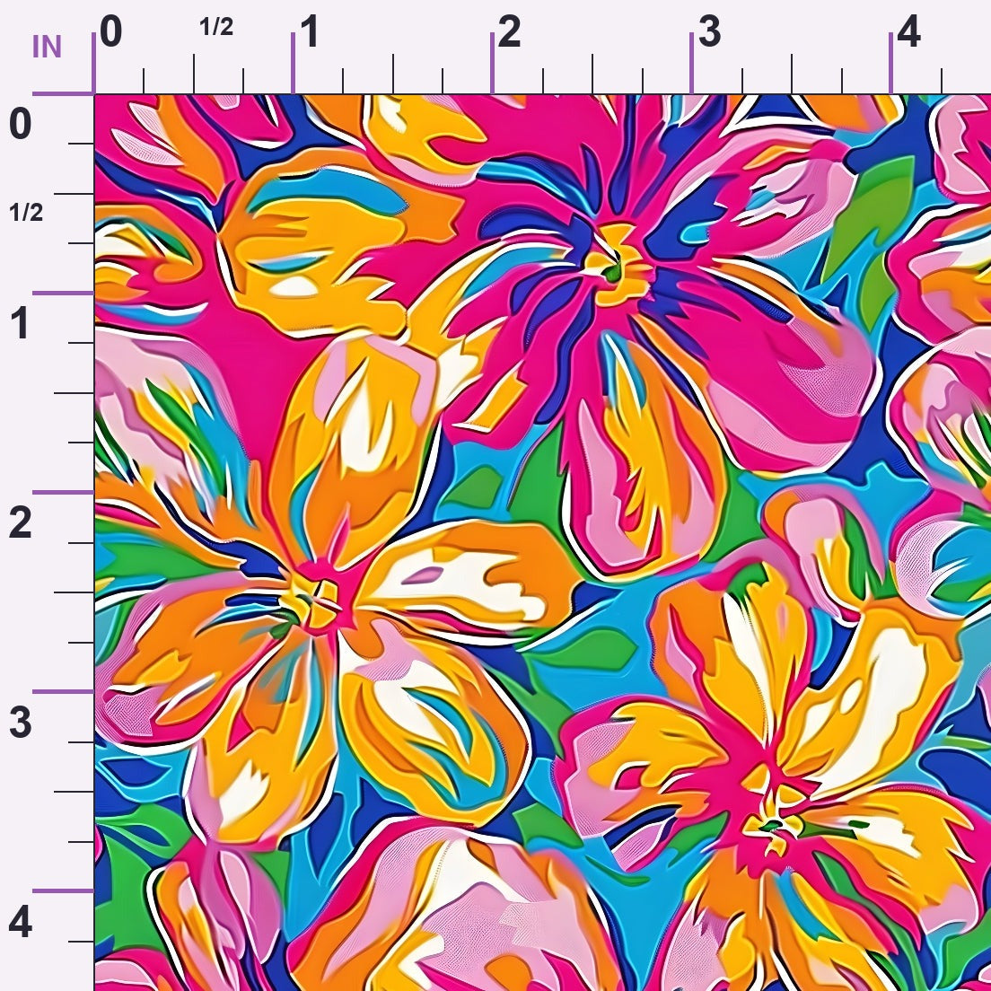 Neon Petal Pop Pattern 14 Minky Fabric