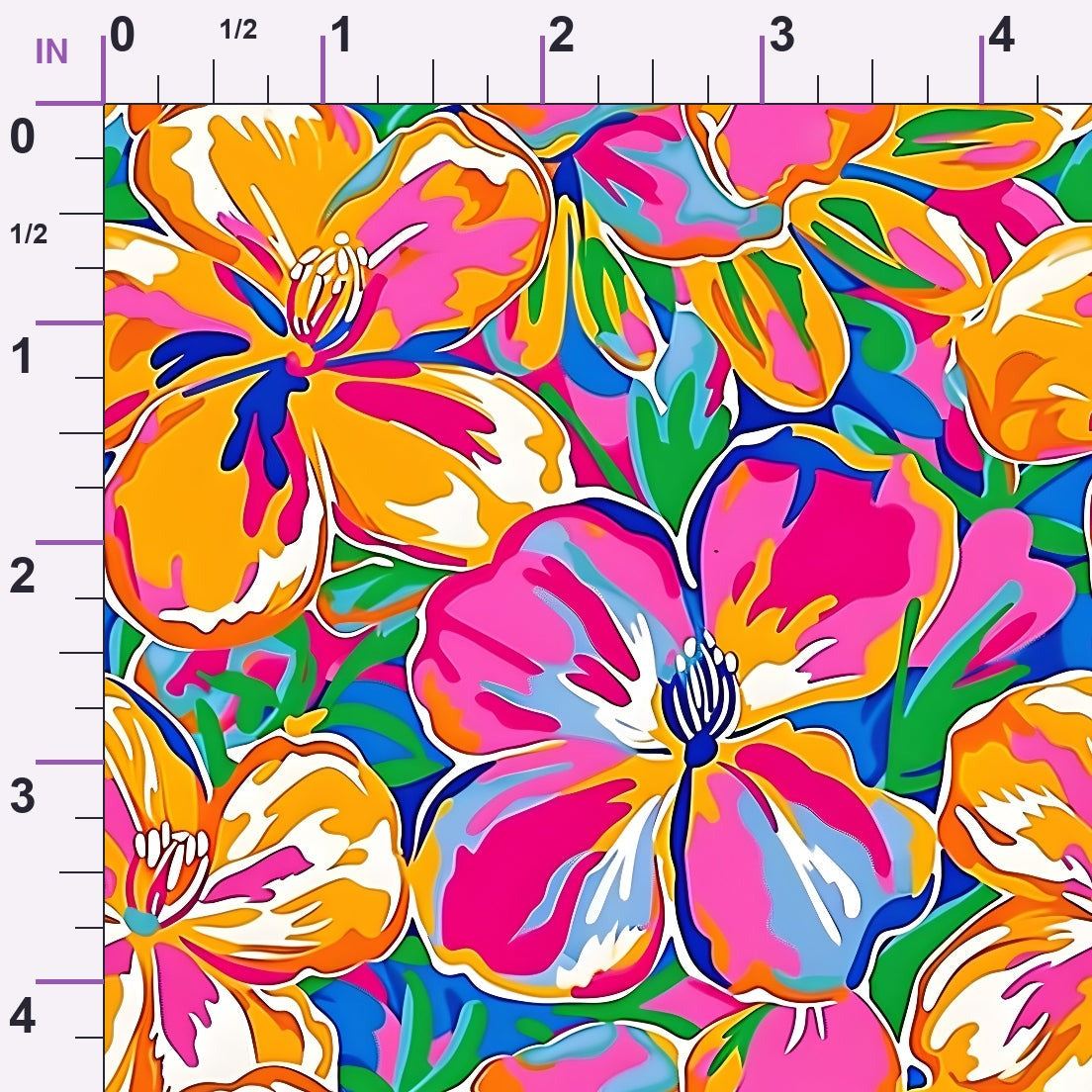 Neon Petal Pop Pattern 8 Minky Fabric