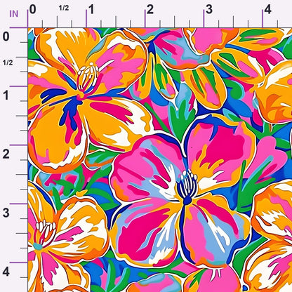 Neon Petal Pop Pattern 8 Minky Fabric
