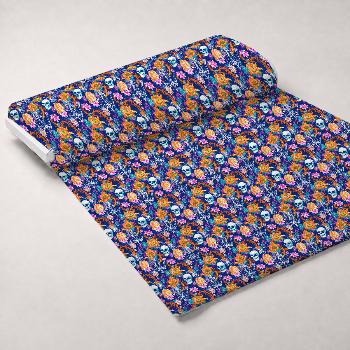 Neon Pumpkin Blooms Pattern 2 Minky Fabric