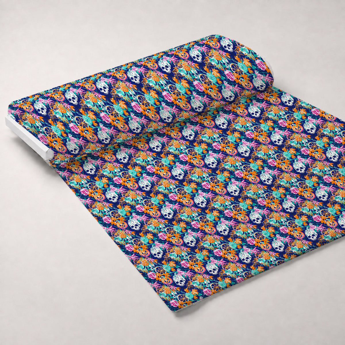 Neon Pumpkin Blooms Pattern 3 Minky Fabric