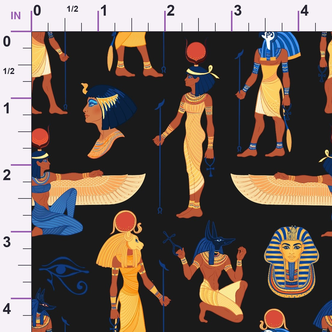 Nile Deities Pattern 10 Minky Fabric