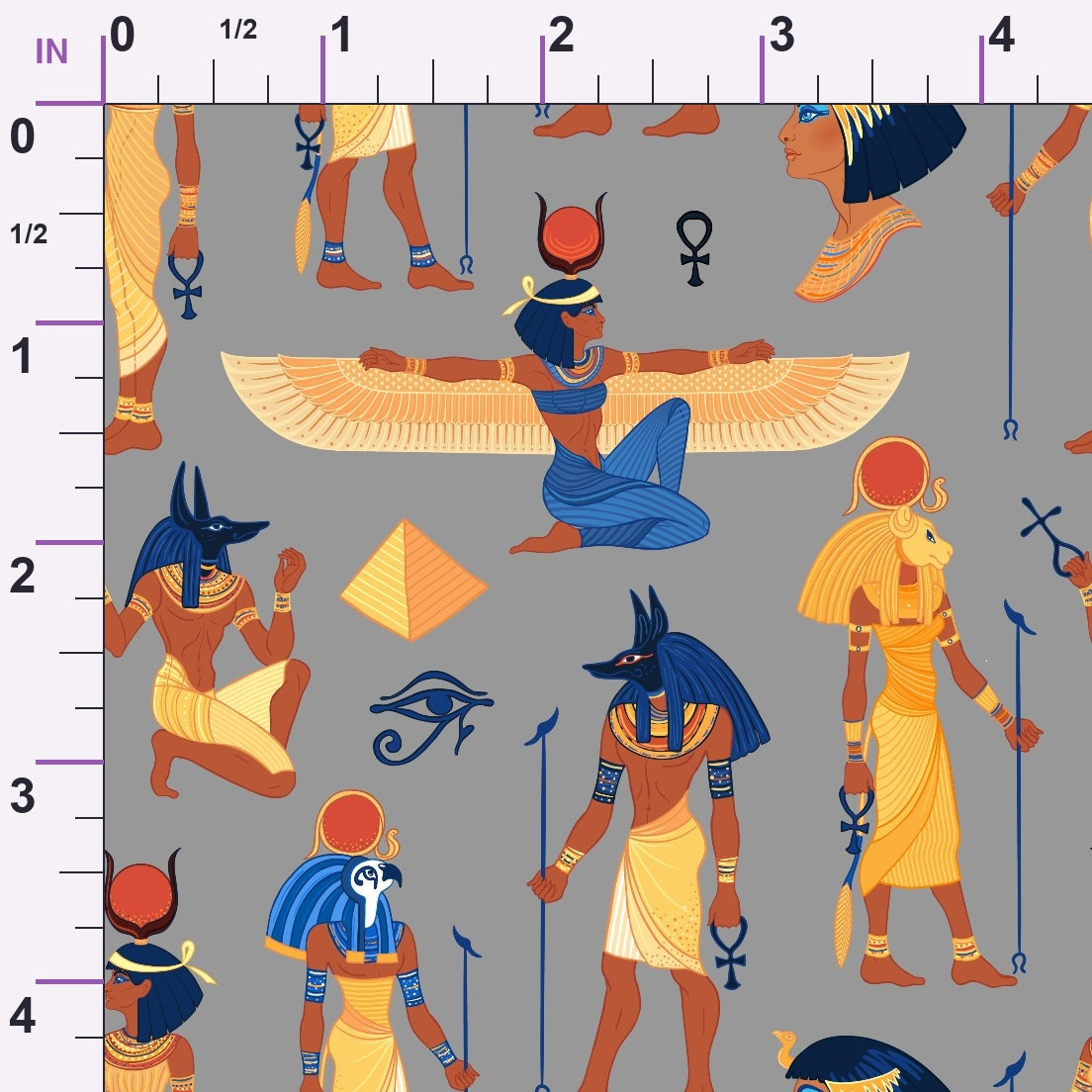 Nile Deities Pattern 11 Minky Fabric