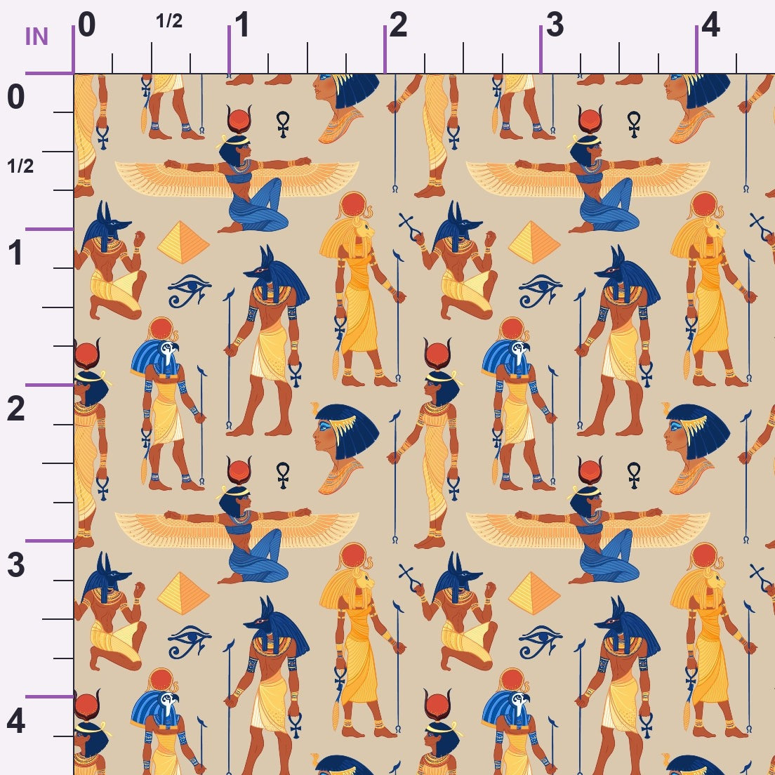 Nile Deities Pattern 14 Minky Fabric