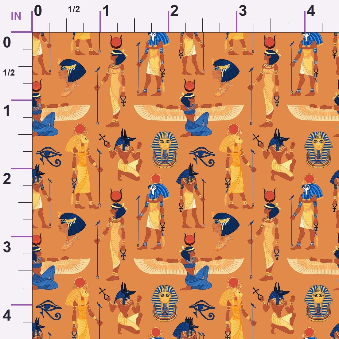 Nile Deities Pattern 6 Minky Fabric