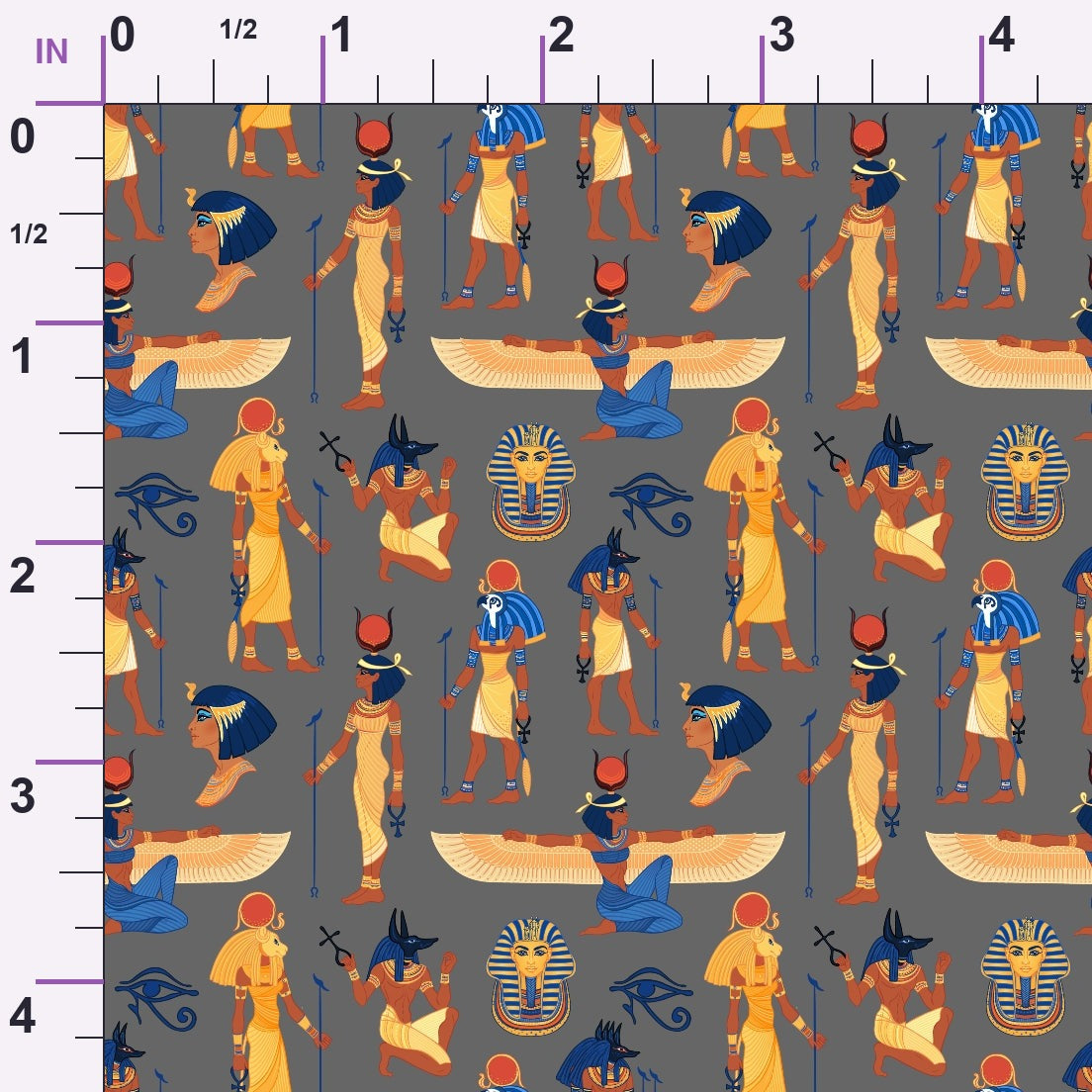 Nile Deities Pattern 7 Minky Fabric