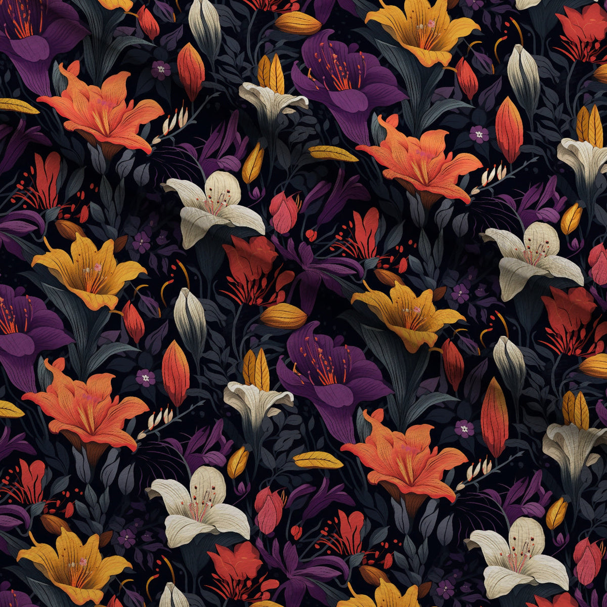 Nocturne Blooms Pattern 1 Minky Fabric