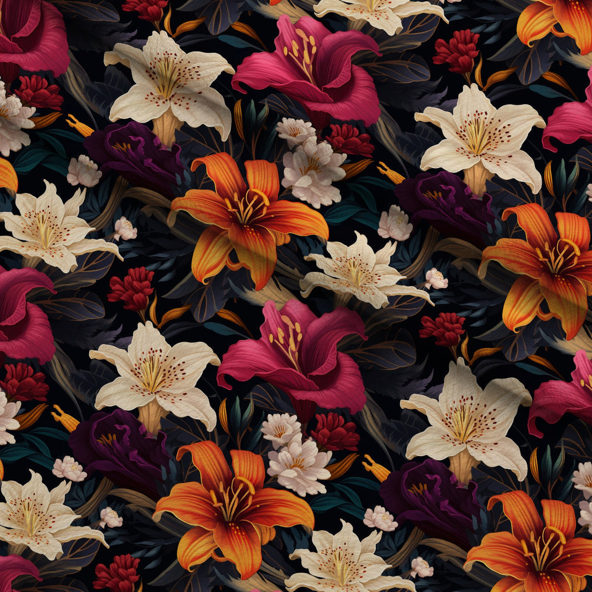 Nocturne Blooms Pattern 10 Minky Fabric