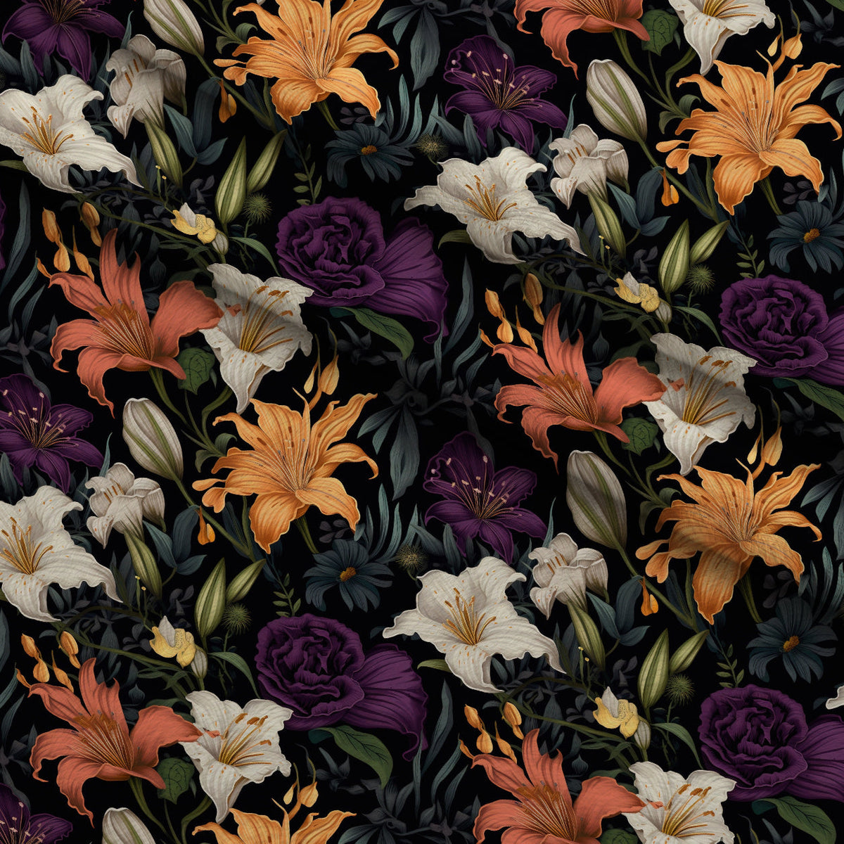 Nocturne Blooms Pattern 2 Minky Fabric
