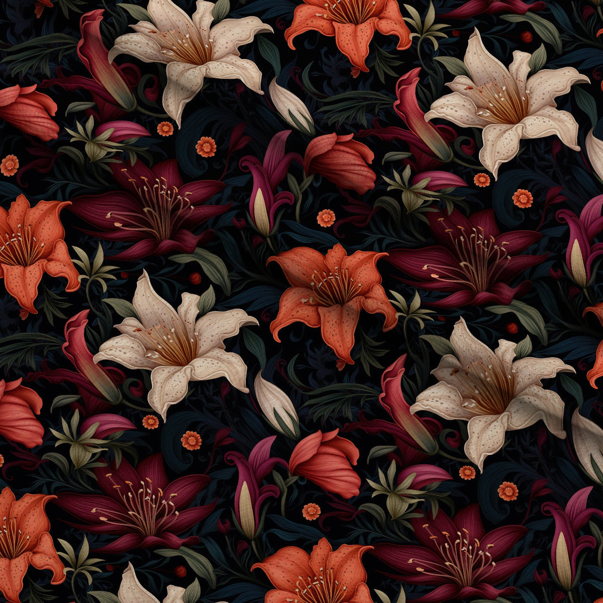 Nocturne Blooms Pattern 6 Minky Fabric