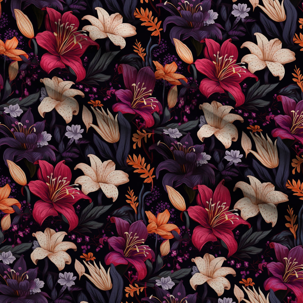 Nocturne Blooms Pattern 7 Minky Fabric