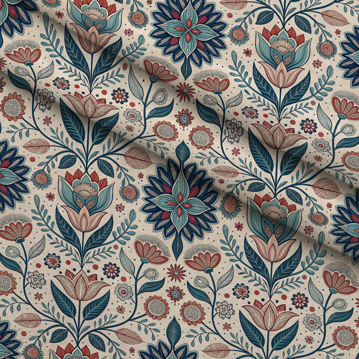 Nordic Bloom Pattern 1 Minky Fabric