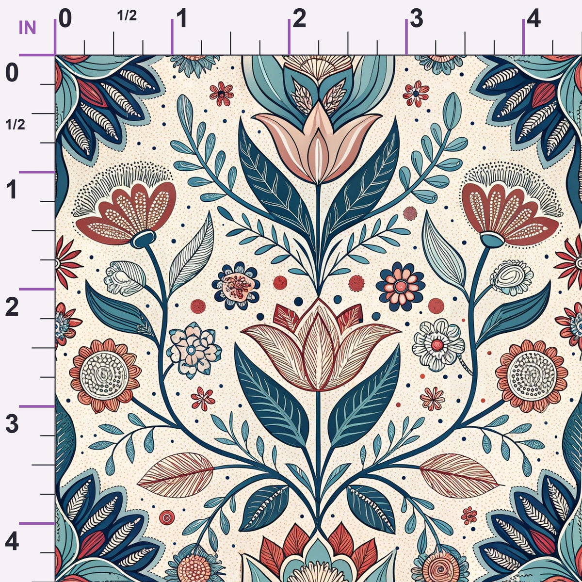 Nordic Bloom Pattern 1 Minky Fabric