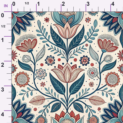 Nordic Bloom Pattern 1 Minky Fabric