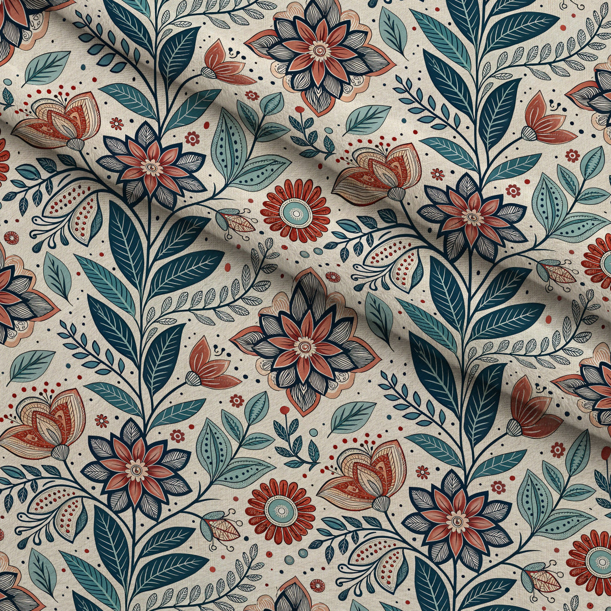 Nordic Bloom Pattern 10 Minky Fabric