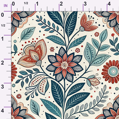 Nordic Bloom Pattern 10 Minky Fabric