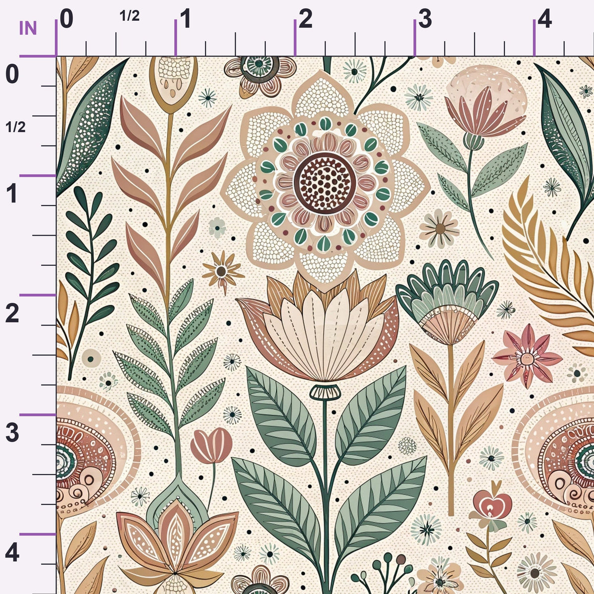 Nordic Bloom Pattern 3 Minky Fabric
