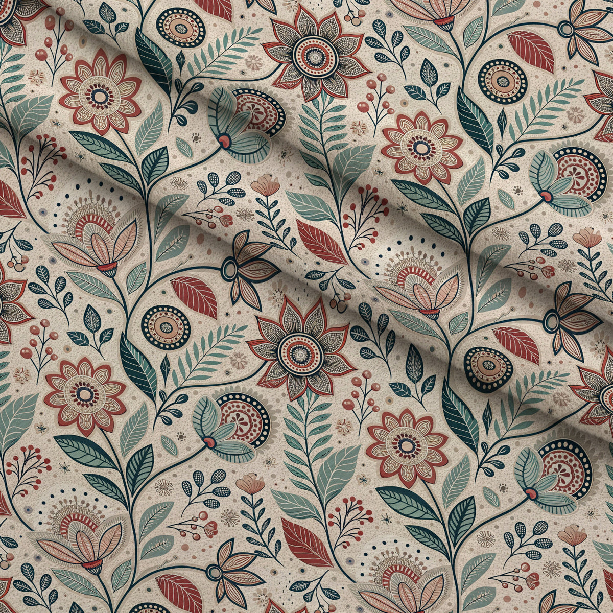 Nordic Bloom Pattern 4 Minky Fabric