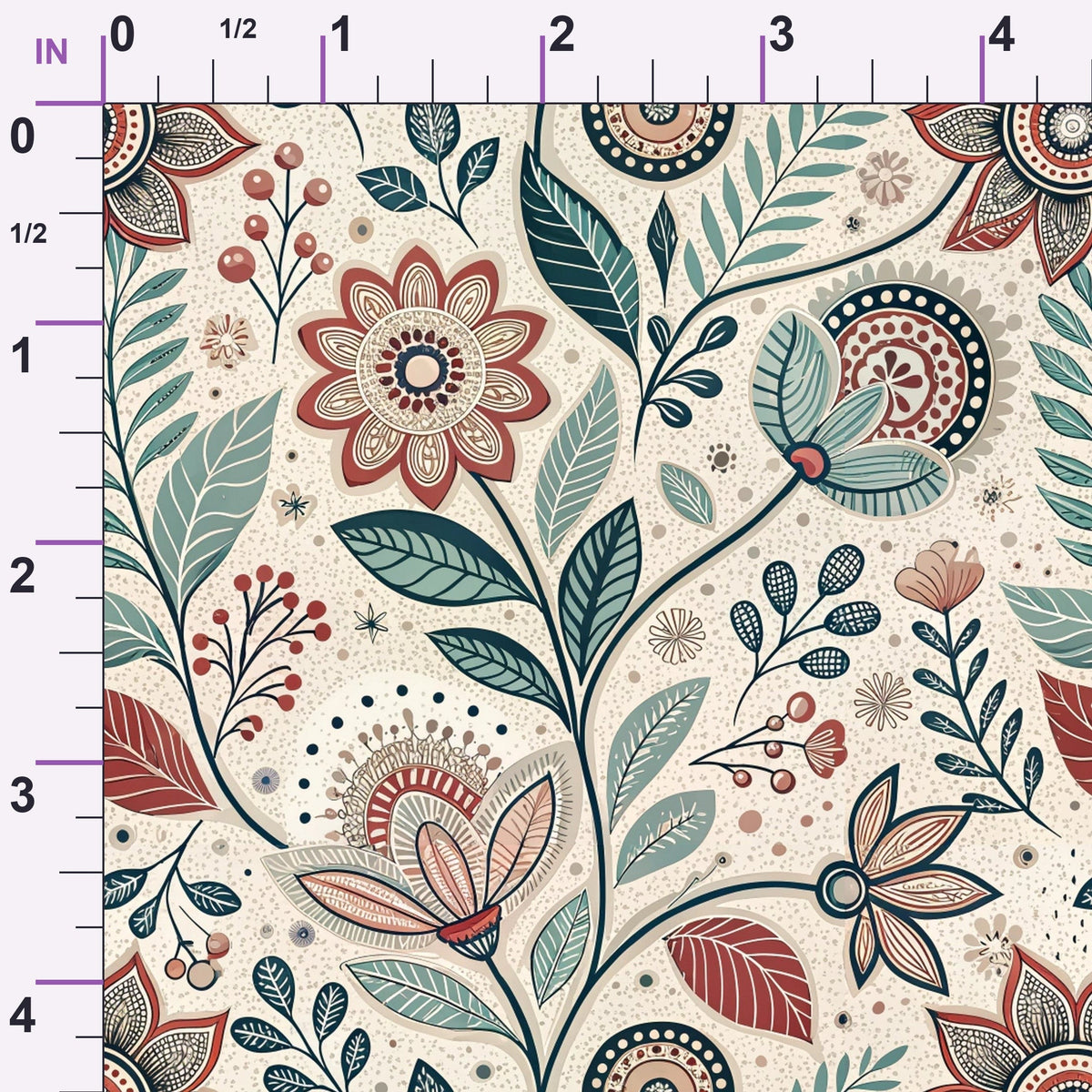 Nordic Bloom Pattern 4 Minky Fabric