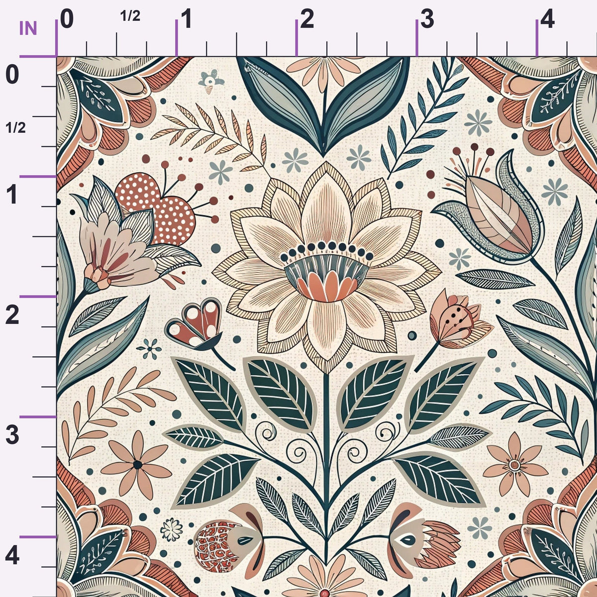 Nordic Bloom Pattern 5 Minky Fabric