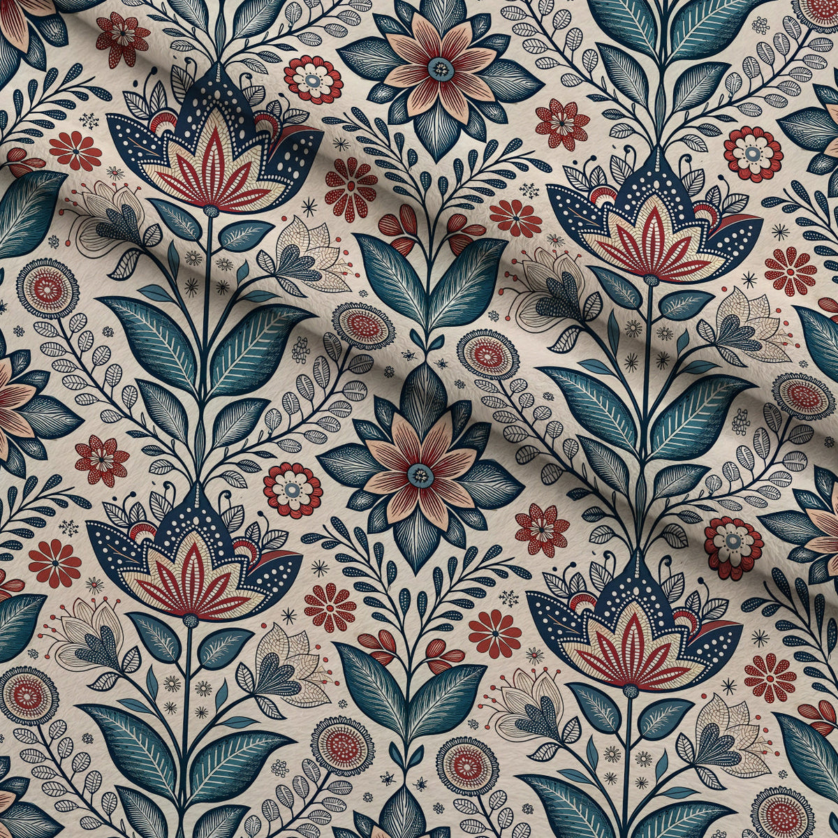Nordic Bloom Pattern 6 Minky Fabric