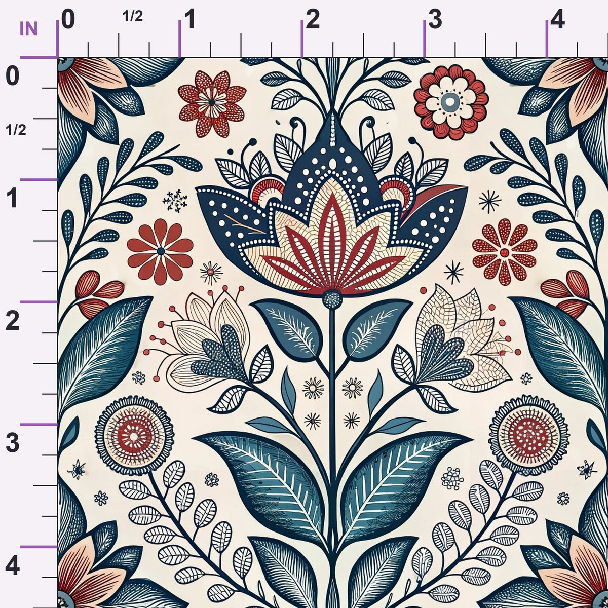 Nordic Bloom Pattern 6 Minky Fabric
