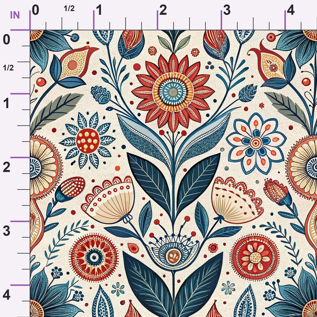Nordic Bloom Pattern 8 Minky Fabric