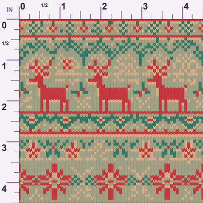 Nordic Reindeer Knit Pattern 20 Minky Fabric
