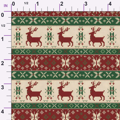 Nordic Reindeer Knit Pattern 21 Minky Fabric