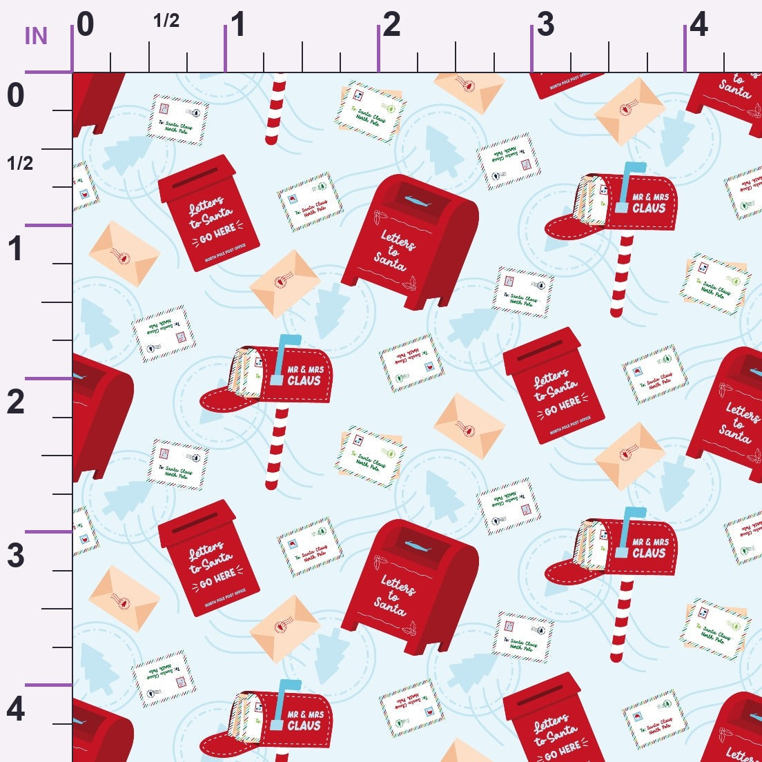 North Pole Post Pattern 12 Minky Fabric
