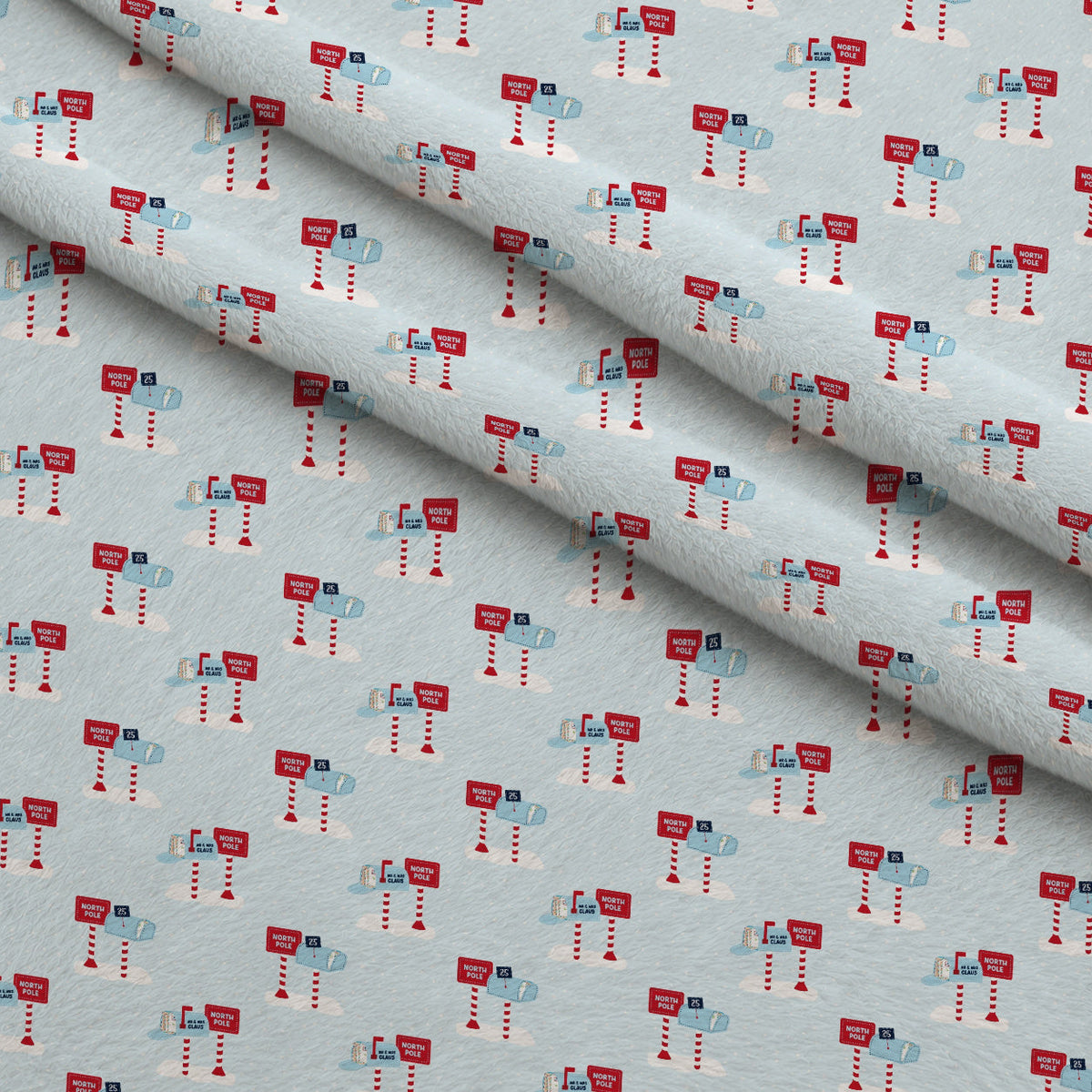 North Pole Post Pattern 13 Minky Fabric