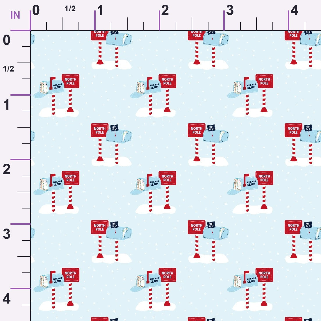 North Pole Post Pattern 13 Minky Fabric