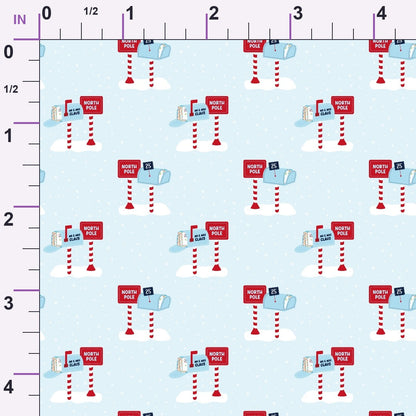 North Pole Post Pattern 13 Minky Fabric