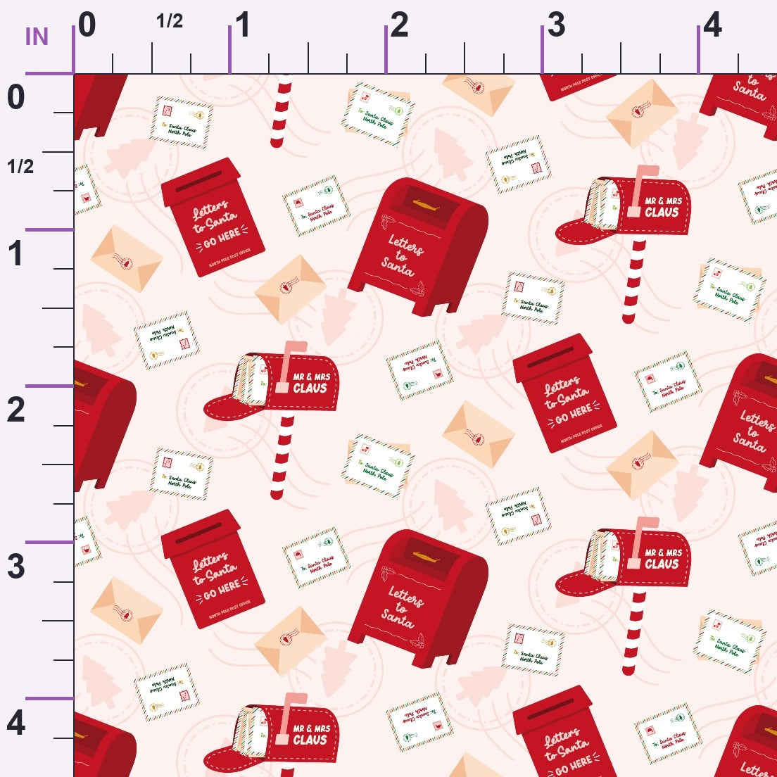North Pole Post Pattern 4 Minky Fabric